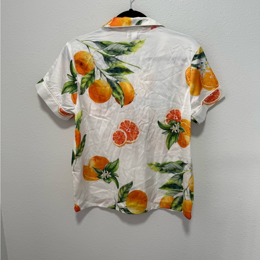 Averie Citrus Print Button Down Pajama Shirt Size Medium - Picture 4 of 4